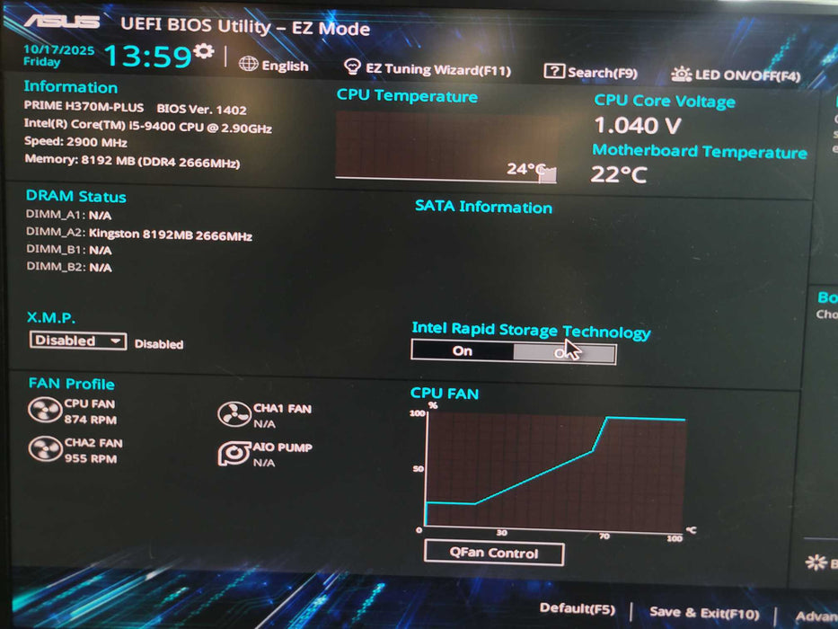Custom PC - Core i5-9400 ASUS PRIMEH370M-PLUS 8GB DRR4 NO HDD 450W PSU %