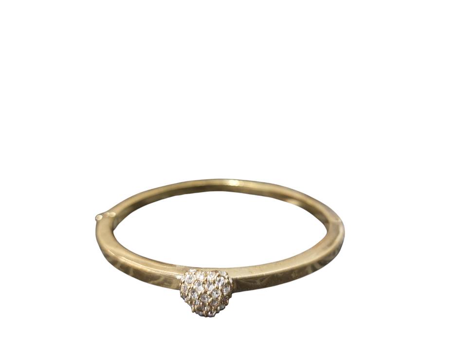 Gold Tone Heart "Diamond" Bangle Coach Bracelett Made in China , Not Real  =