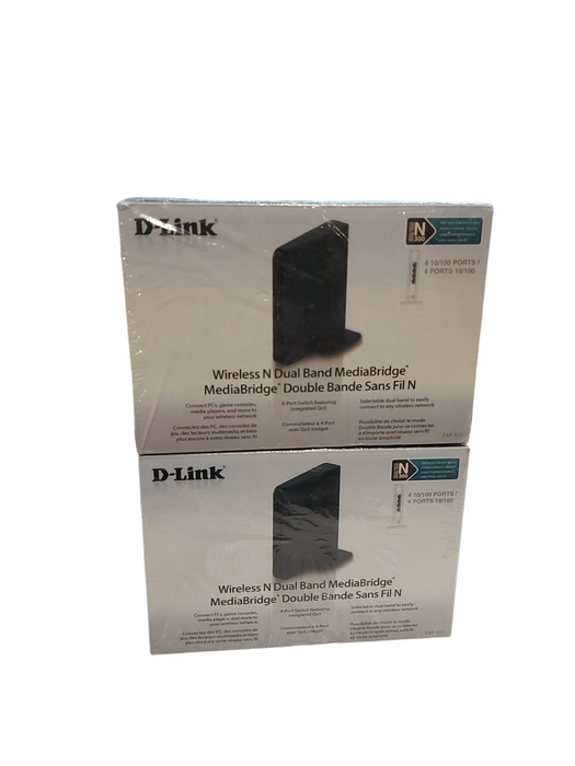 Lot 2x D-LINK Wireless N Dual Band Media Bridge DAP-1513  - BRAND NEW SEALED