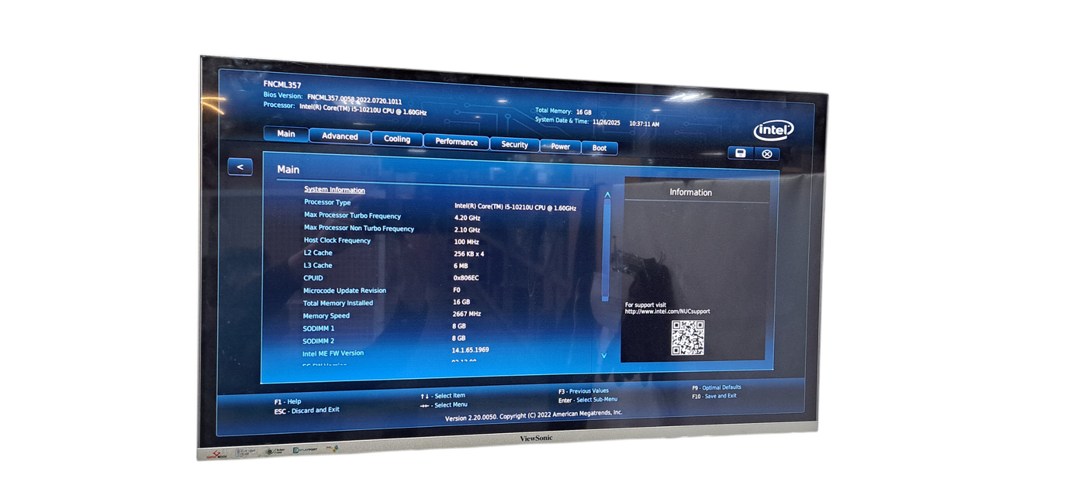 Intel NUC 10 BXNUC10i5FNHN1  i5‑10210U CPU| 16GB DDR4| 256GB NVMe