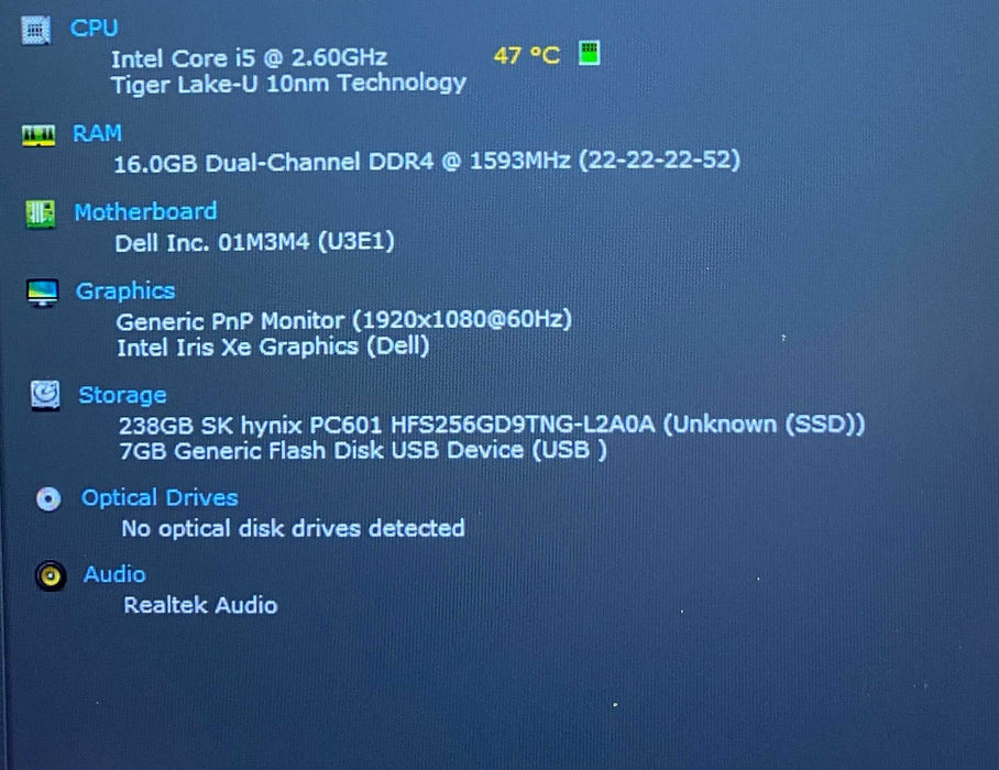 Dell Latitude 5420 Core i5-1145G7@2.60GHz vPRO 16GB RAM 256GB SSD  Lap200