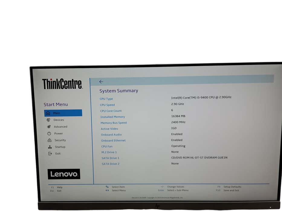 Lenovo ThinkCentre M720e SFF i5 - 9400 @ 2.90GHz 16GB DRR4 Ram θ