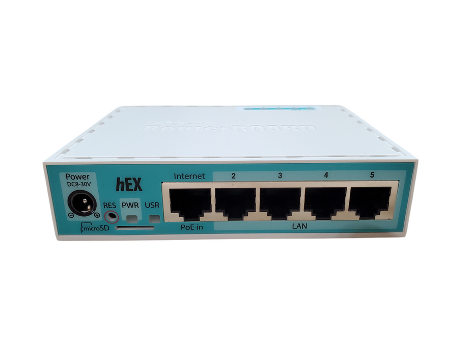 Mikrotik hEX RB750Gr3 5-port Ethernet Gigabit Router w/ Adapter