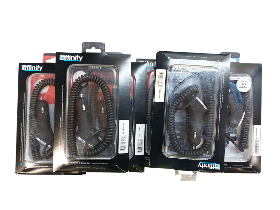 Lot 6x Micro USB Car Charger Car Cable Port Affinity Electronics ACC4300B3