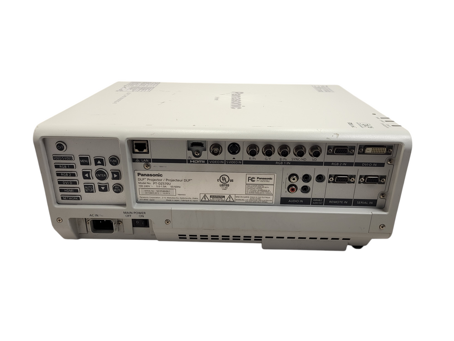 Panasonic PT-DZ570U Projector 4000 Lumens HDMI 1246 Lamp Hours  $