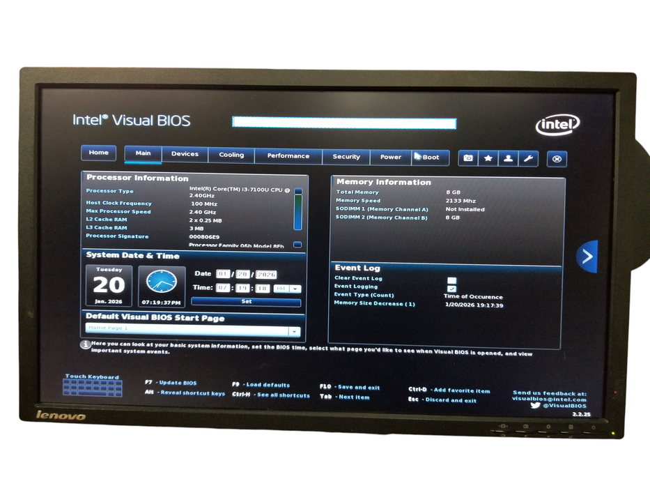 Intel NUC NUC7i3BNH i3-7100U @ 2.40GHz 8GB DDR4 256GB NVMe