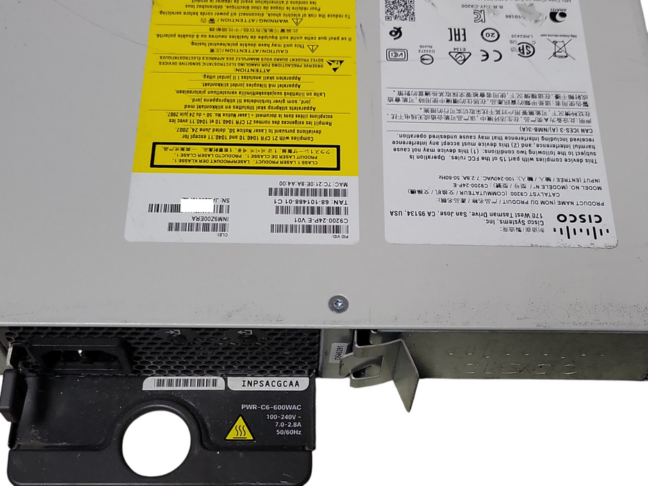 Cisco C9200-24P-E 24-Port Gigabit PoE+ Managed Switch 1x PWR-C6-600WAC PSU _