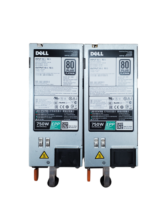 Lot 2x Dell 750W EPP Power Supply D750E-S6 - 0V1YJ6 Q