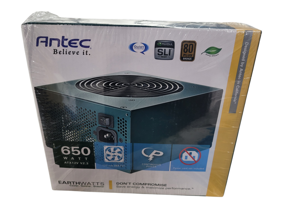 Antec EarthWatts Green 650W EA650Green ATX Power Supply 80+ Bronze