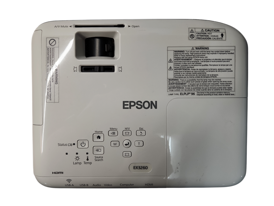 Epson Ex3260 / H824A SVGA 3LCD Projector, Lamp Hour: 24Hrs w/ Cords & Bag