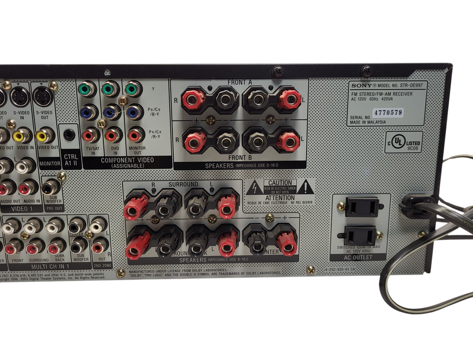 Sony STR-DE997 Dolby Digital FM AM Stereo Receiver $