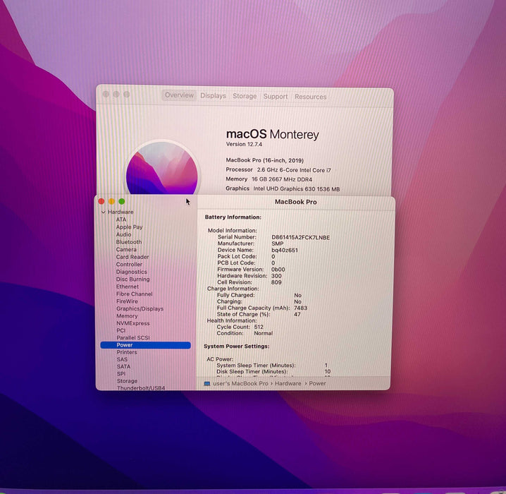 Apple MacBook Pro 16" 2019 i7-9750H 16GB 512SSD Radeon Pro 5300M READ!