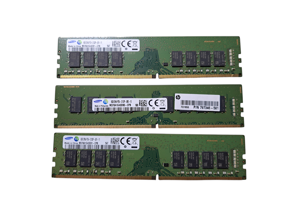 Lot of 3x Samsung 8GB 2Rx8 PC4-2133P-UB | DDR4 Desktop Memory UDIMM