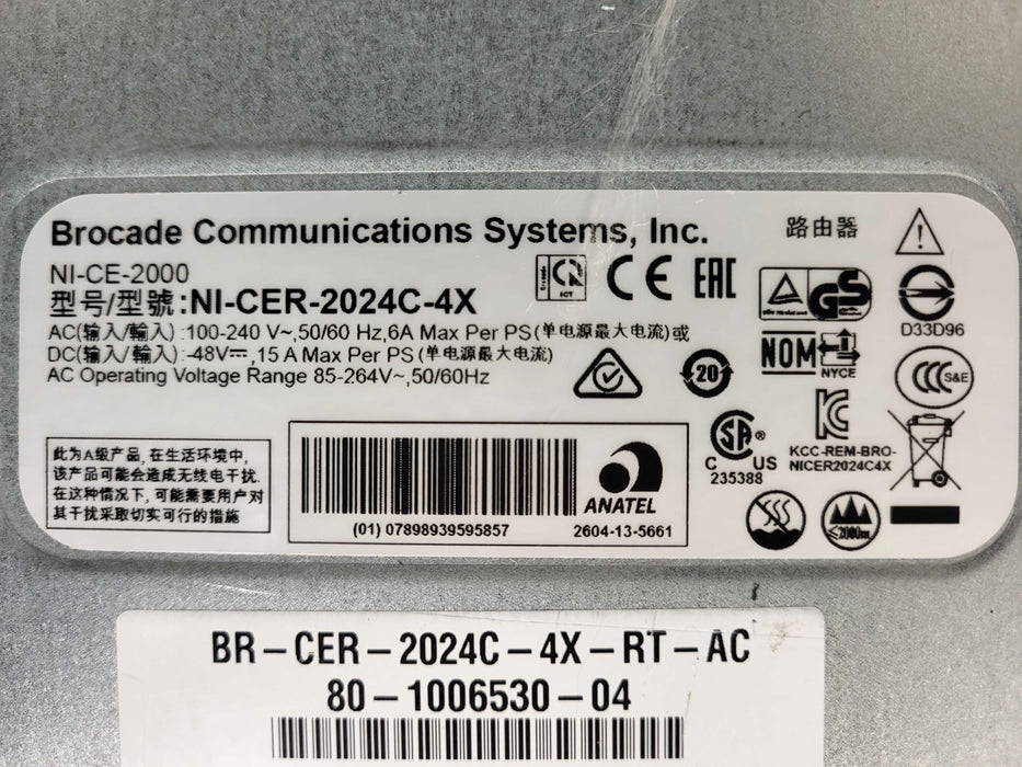 Brocade NetIron BR-CES-2024C-4X-AC Dual AC READ Q$