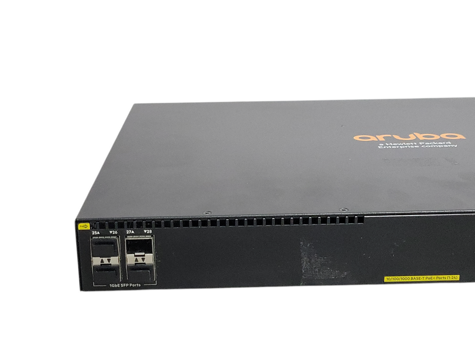 HP Aruba JL261A 2930F 24G PoE+ 4SPF Rack-Mountable Switch, READ _