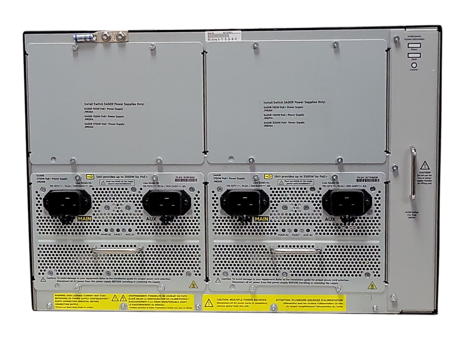 HPE Aruba 5412R zl2 J9851A 1000BASE-T PoE+ w/ 11x J9986A, 1x J9990A, 4x PSU _