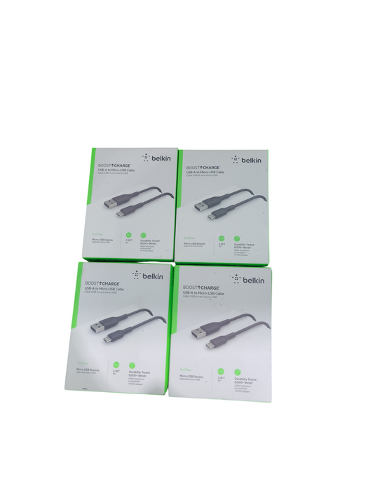 Lot 4x Belkin BOOST CHARGE USB-A to Micro USB ChargeSync Cable 3ft Q