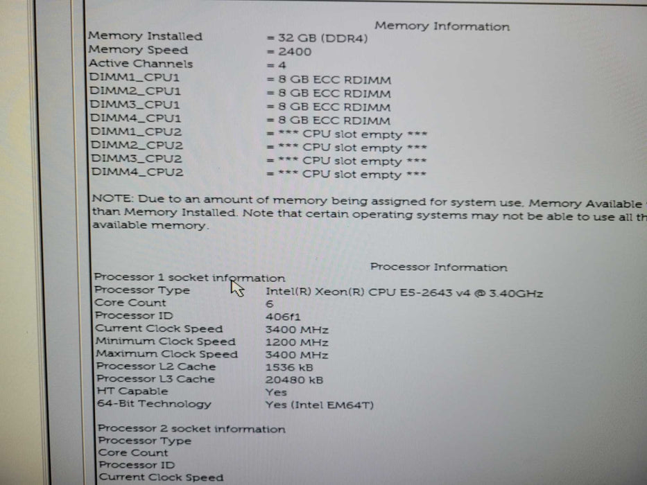 Dell Precision T7810  Xeon E5-2643v4 32GB DDR4 No HDD/GPU 825W PSU !