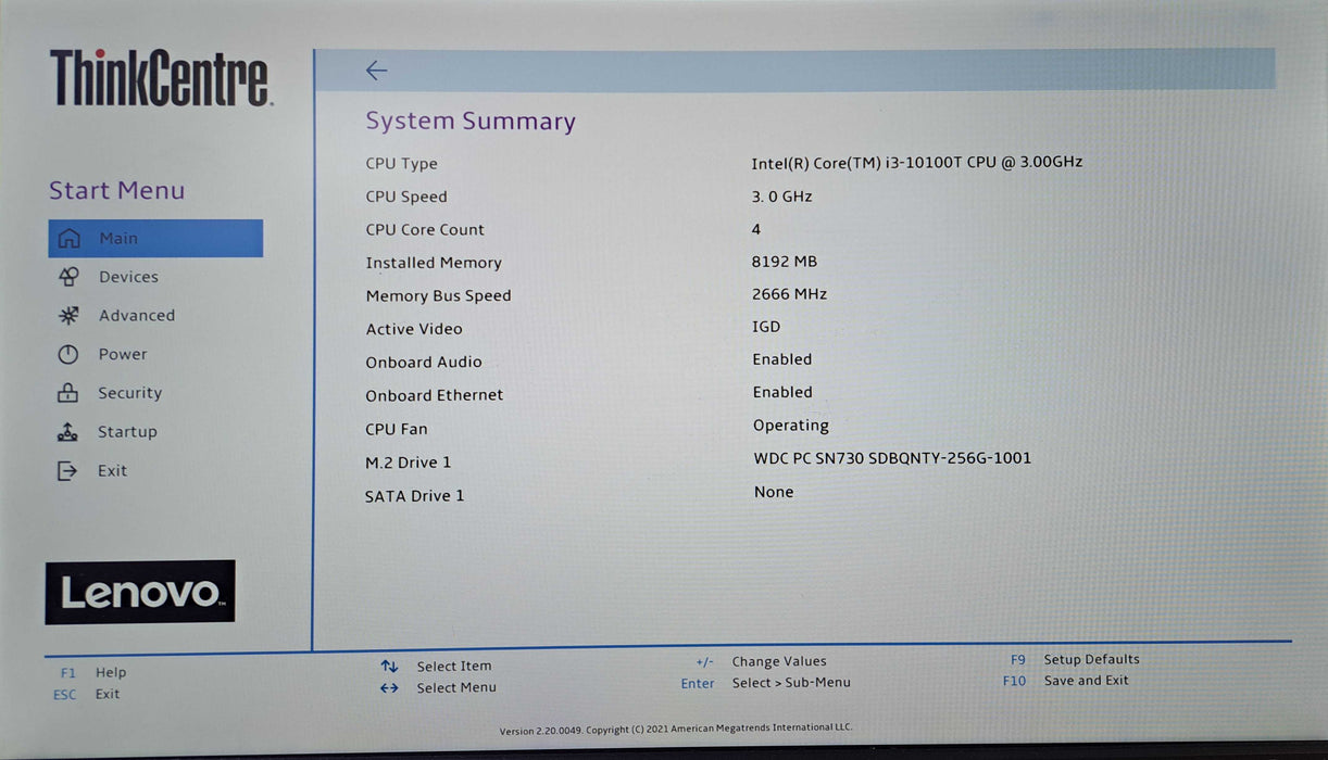 Lenovo ThinkCentre M70q | Intel Core i3-10100T, 8GB DDR4, 256GB NVMe, Wi-Fi )