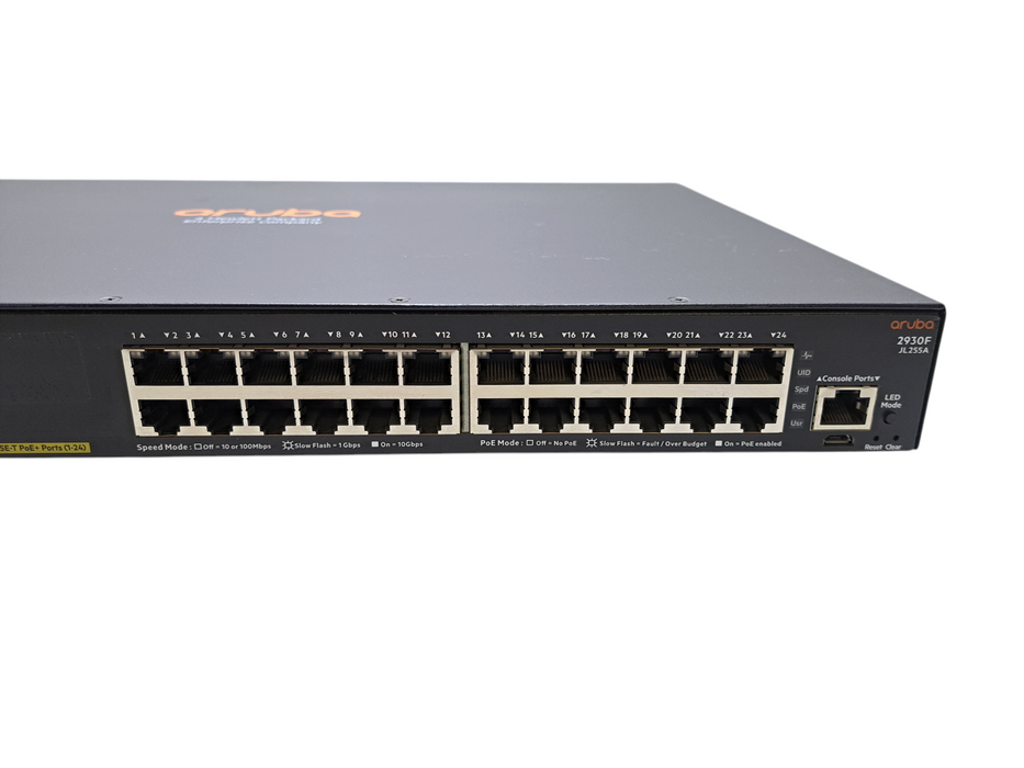 Aruba JL255A 2930F 24G PoE+ 4SFP+ Managed Network Switch )