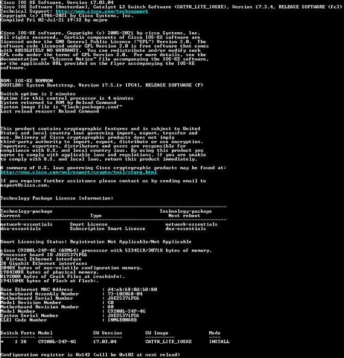 Cisco Catalyst C9200L-24P-4G-E v01 24 Post PoE+ Gigabit Managed Switch !