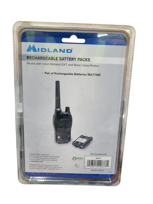2X Pack Midland AVP-7 Rechargeable Battery Packs