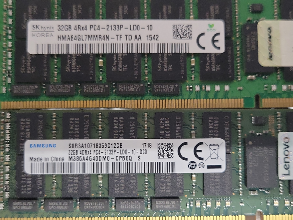 Lot of 8x (7x Skhynix 1x Samsung) 32GB PC4-2133P-LD0 DDR4 Server RAMs, See  _