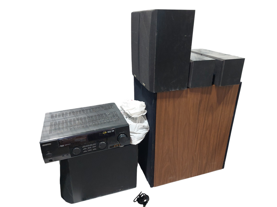 Vintage Kenwood Audio-Video Surround Sound Receiver VR507 With Speakers Set =