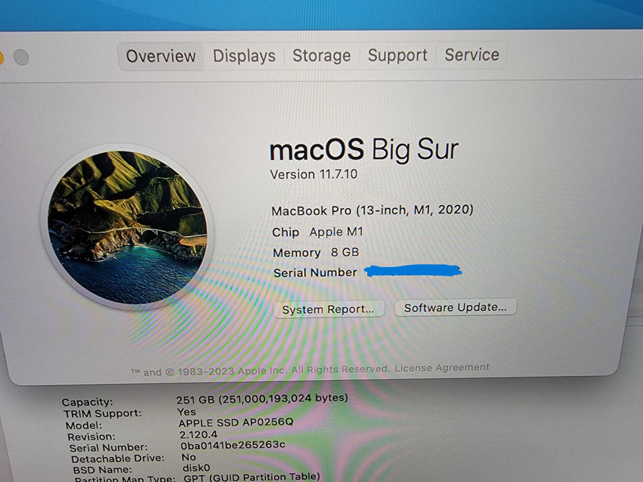 Apple MacBook Pro A2338 | Apple M1 chip | 8GB RAM | 256GB SSD - READ