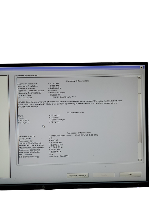 Dell OptiPlex 3090 SFF i5-10505@3.3GHz 8GB RAM 256GB NVMe SSD