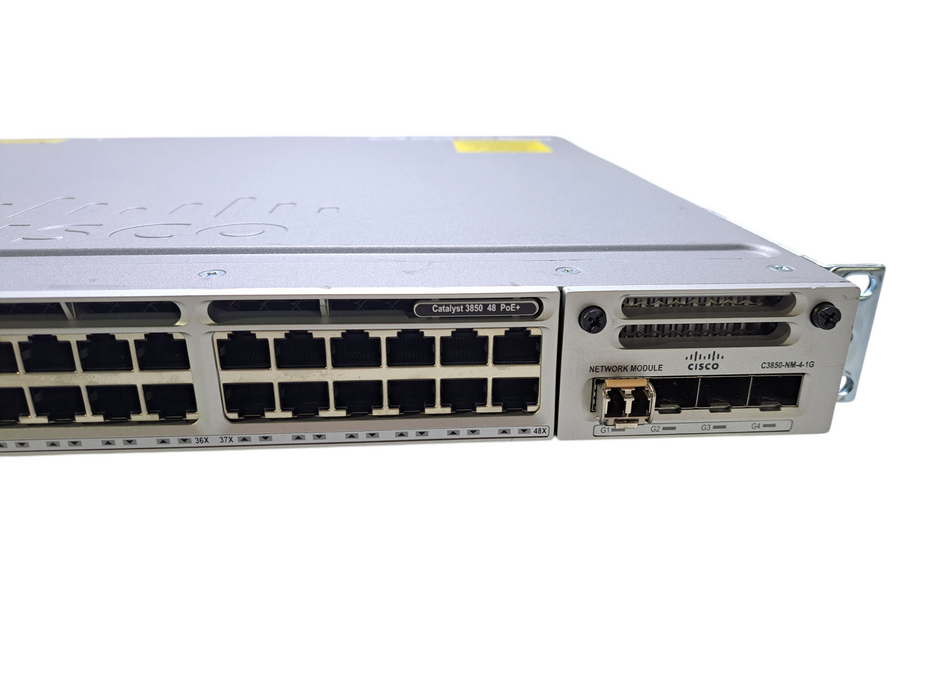 Cisco WS-C3850-48F-L V07 | 48-Port Gigabit PoE+, 4x SFP Switch w/ 1x 1100WAC