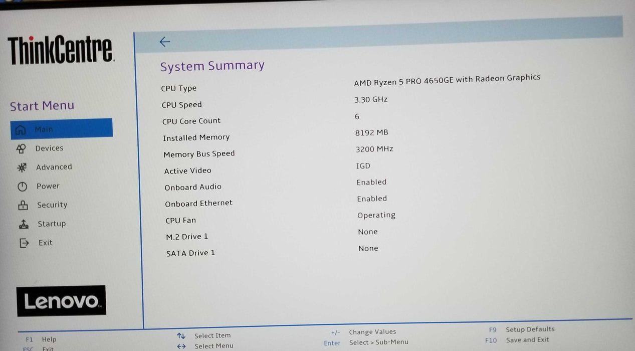 Lenovo ThinkCentre M75q Gen2 AMD Ryzen Pro 4650GE CPU 8GB RAM No HDD