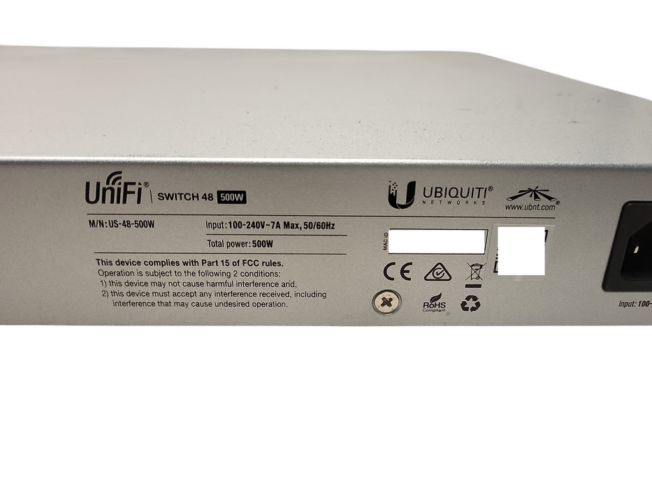 Ubiquiti Unifi US-48-500W 48-Port PoE Gigabit Switch READ $