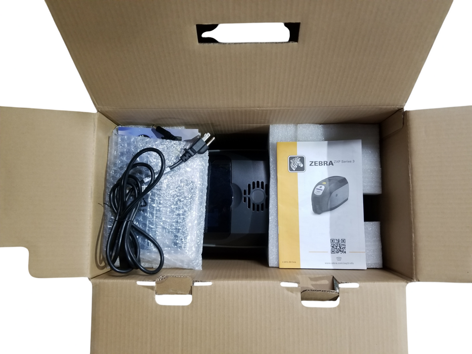Zebra ZXP Series 3 ID Card Printer Color Z32-00000200US00 W/Adapter