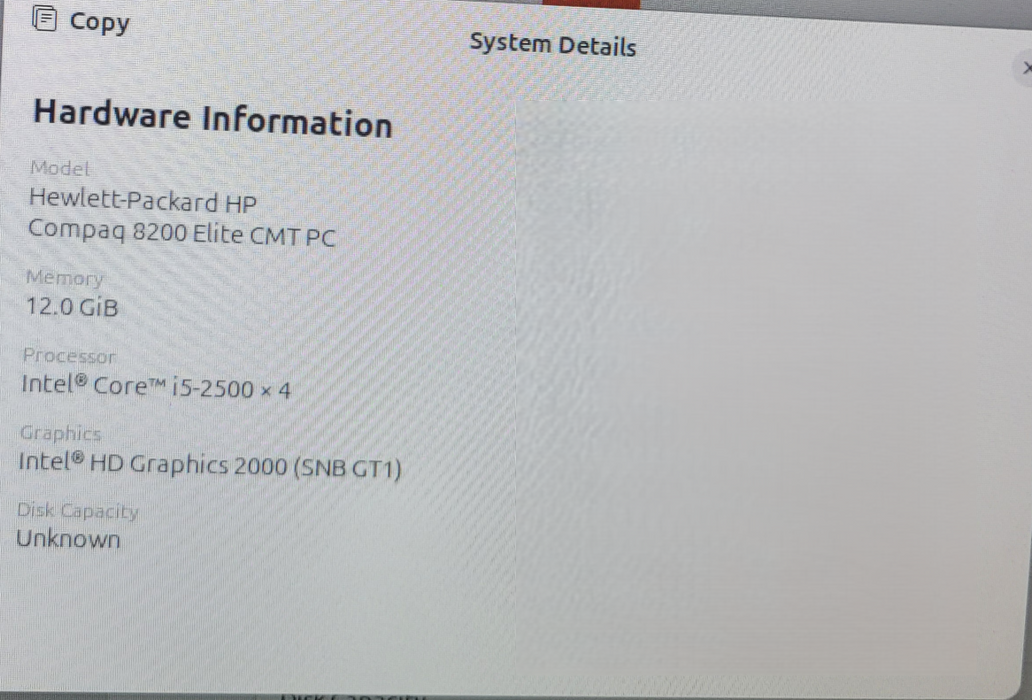 HP Compaq 8200 Elite | i5-2500 @ 3.30GHz 12GB DDR3 | NO HDD