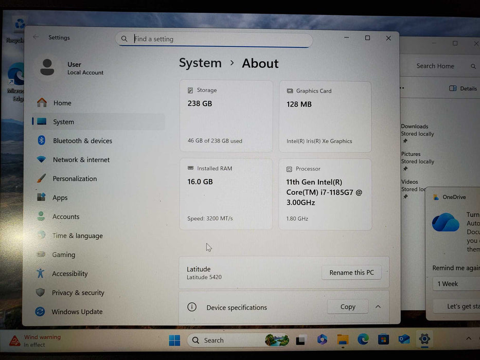 Dell Latitude 5420 Core i5-1185G7@3.0GHz vPRO 16GB RAM 256GB SSD  Lap200  Lap200