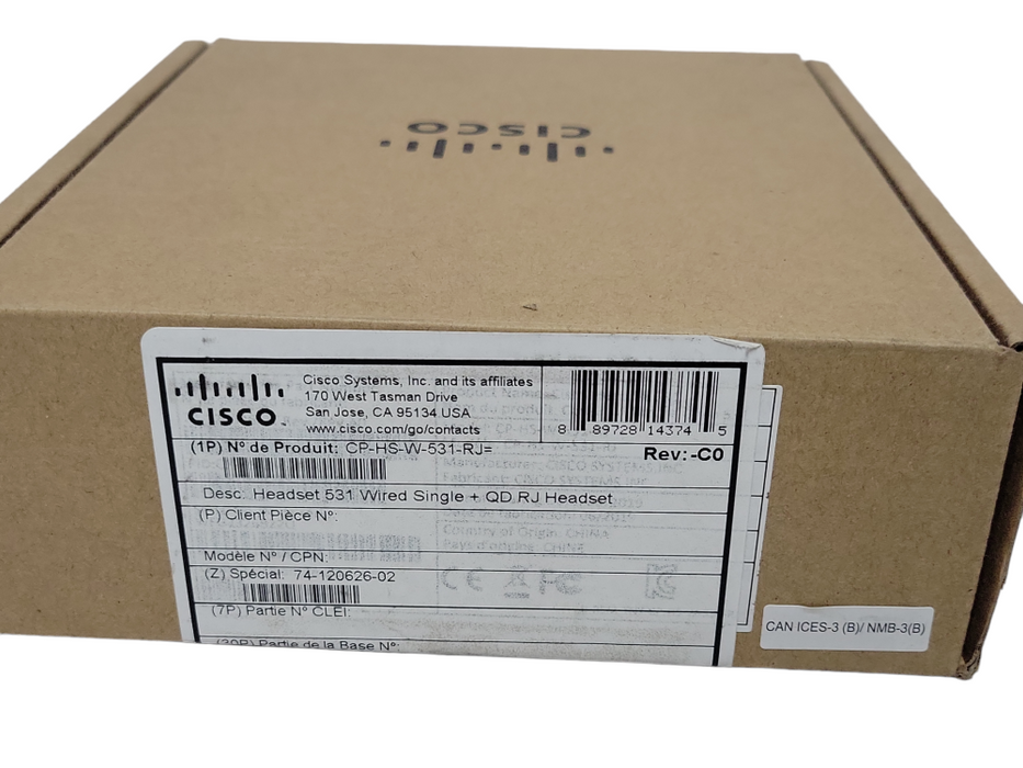 OPEN-BOX Cisco 531 Wired Mono Headsets Prod# CP-HS-W-531-RJ _