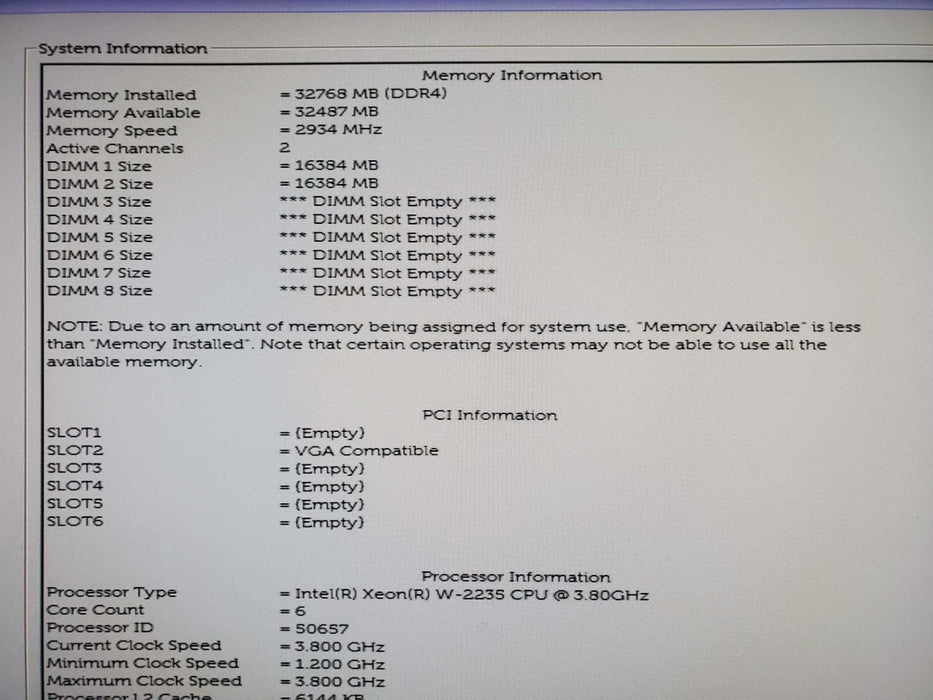 Dell Precision 5820 Tower Xeon-W-2235 32GB RAM NO HDD QUADRO P2200