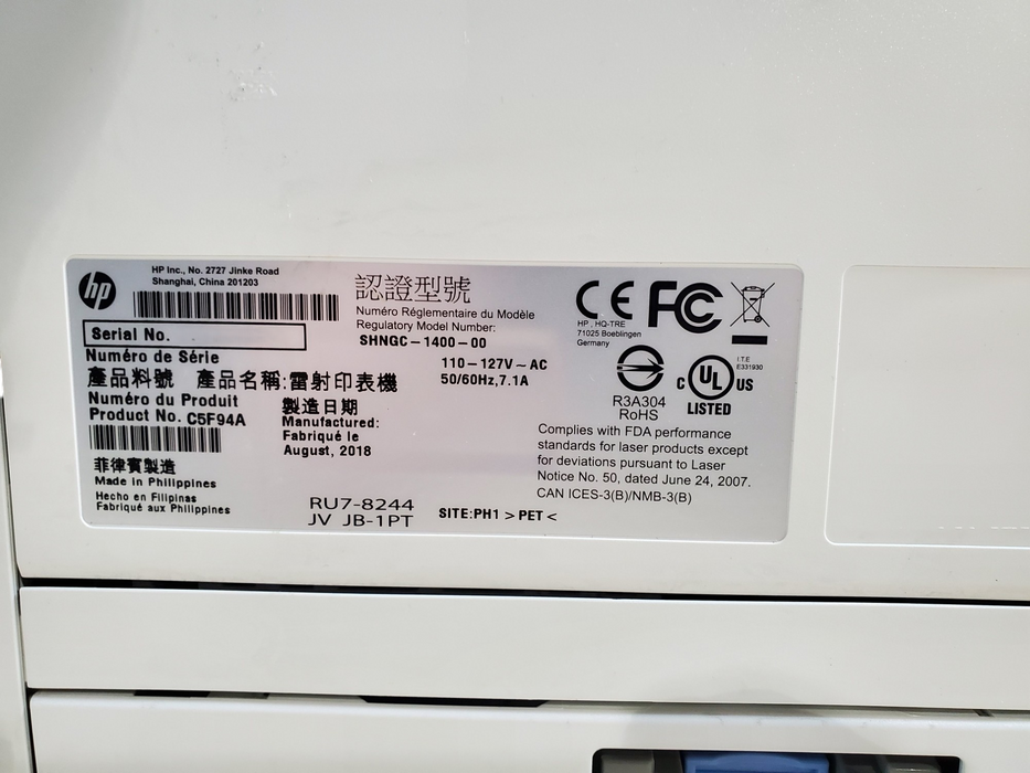 HP LaserJet Pro M402dn Monochrome Laser Printer - No Toner, Low Page Count