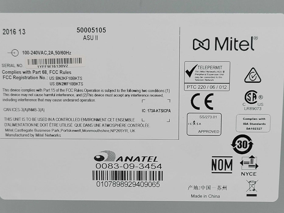Mitel ASU II 50005105 with 2x 50005104 4 Plus 12 Port Combo Card, READ _