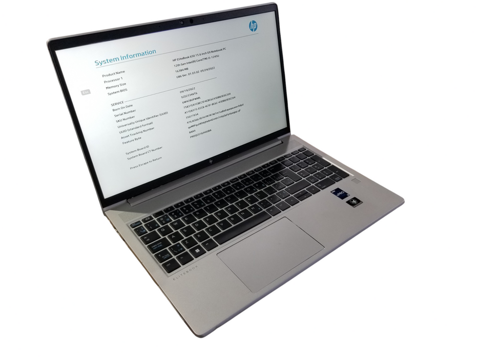 HP EliteBook 650 G9 Core i5-1245U@1.60GHz vPRO 16GB DDR5 256GB SSD *READ*  Lap200
