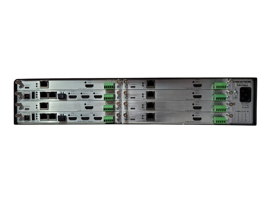 Crestron DMF-CI-8 Digital Media Chassis w/ 2x DM-NVX-E30C, 6x DM-NVX-350C