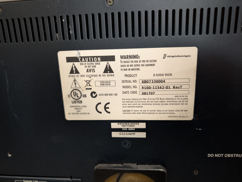 Digidesign D Show Main with Sidecar Mixing console  -