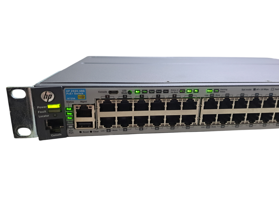 HP J9729A 2920-48G-POE+ Switch w/ J9733A Stacking Module, 1x PSU )
