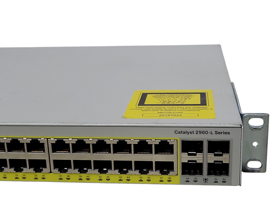 Cisco WS-C2960L-48PS-LL V01 48-Port Gigabit PoE Network Switch _