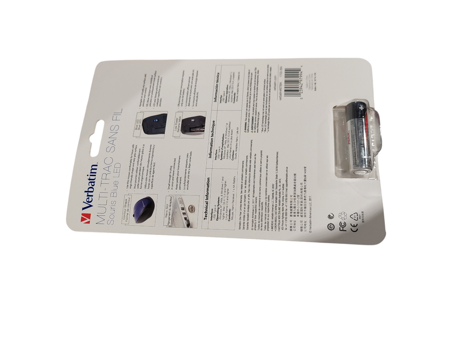Verbatim Multi-Trac Wireless Blue LED Mouse Purple Shine ( New )  Q=