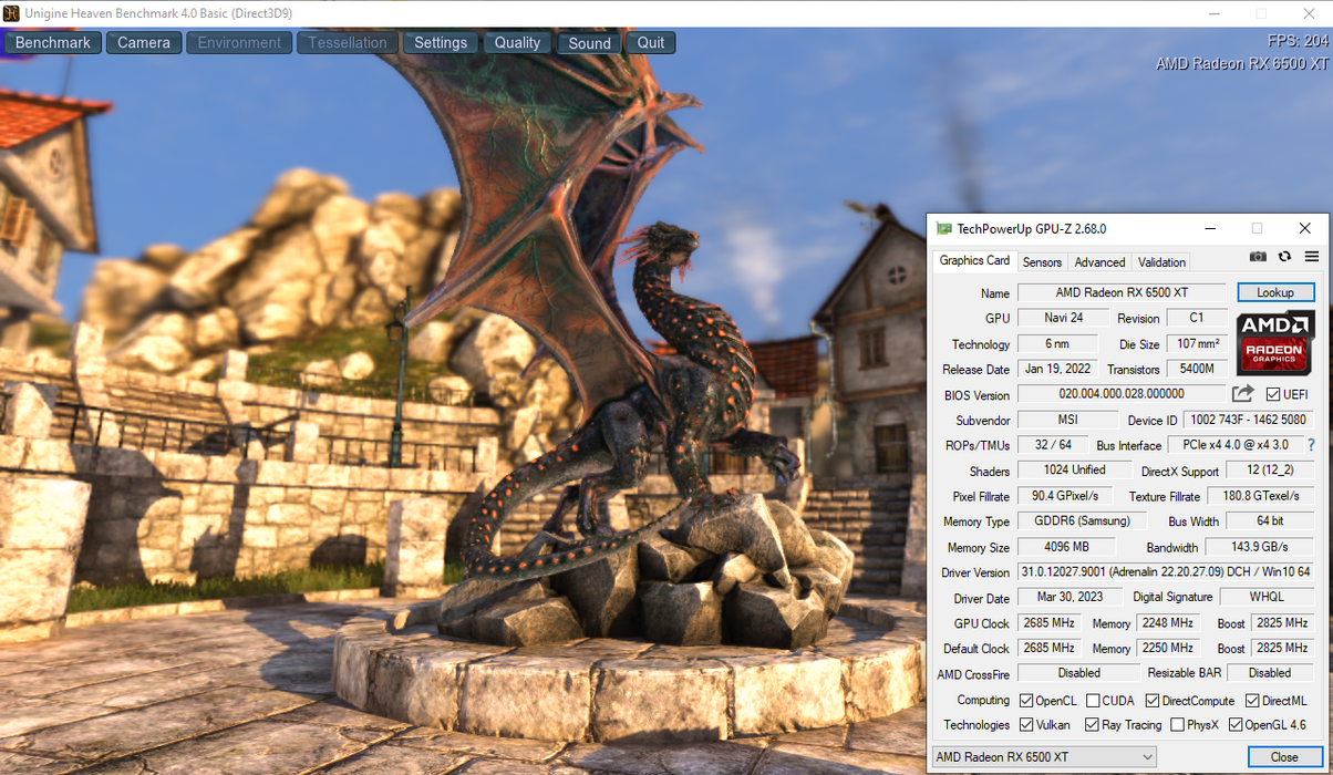 Radeon RX 6500 XT MECH 2X 4G GDDR6 OC Graphics Card