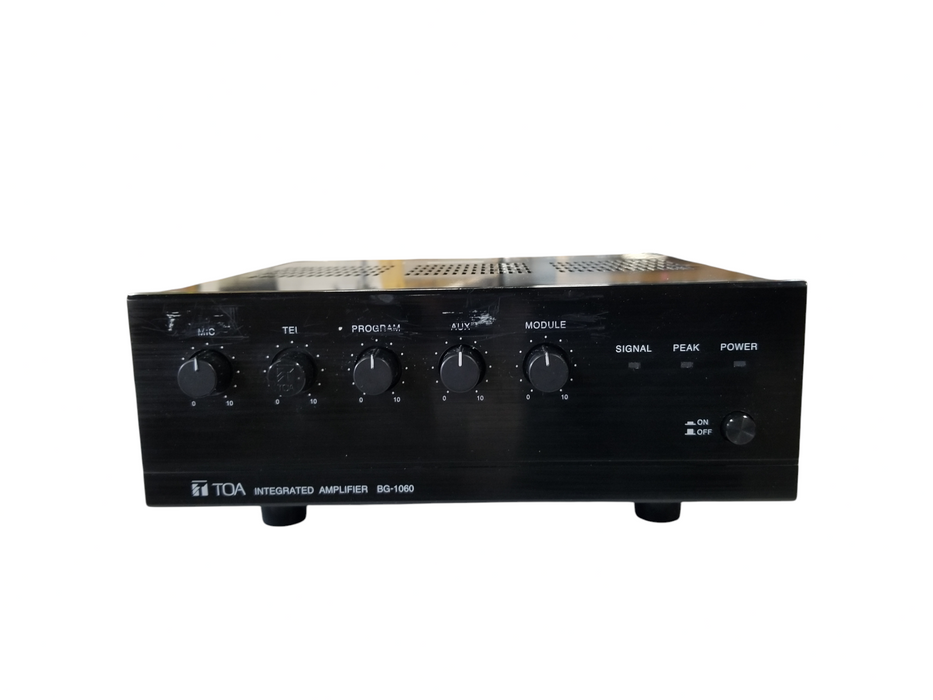 TOA BG-1060 Integrated 60W Amplifier Commercial Audio System w/ 2 x XLR