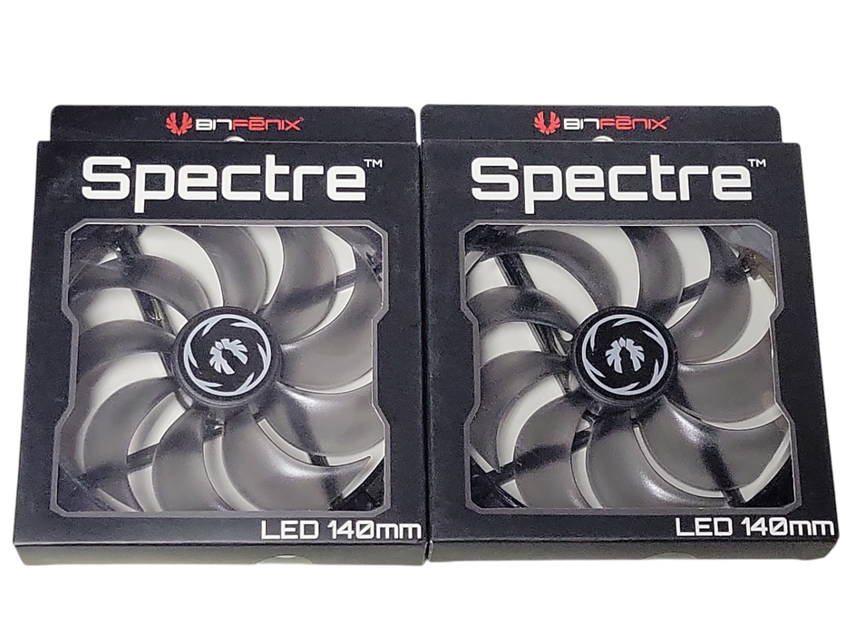 Lot of 2x New spectre LED 140mm BFF-BLF-14025G-RP cooling fans Q_