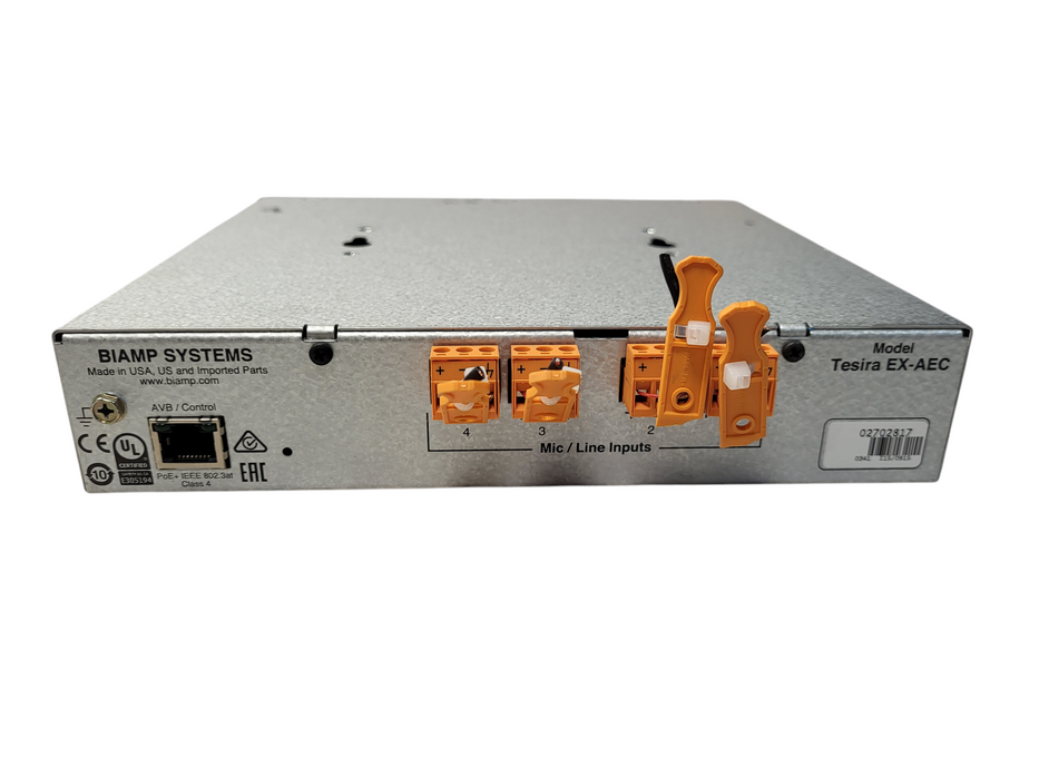Tesira EX-AEC Biamp 4 Channel Half-Rack Mic/Line Expander READ $